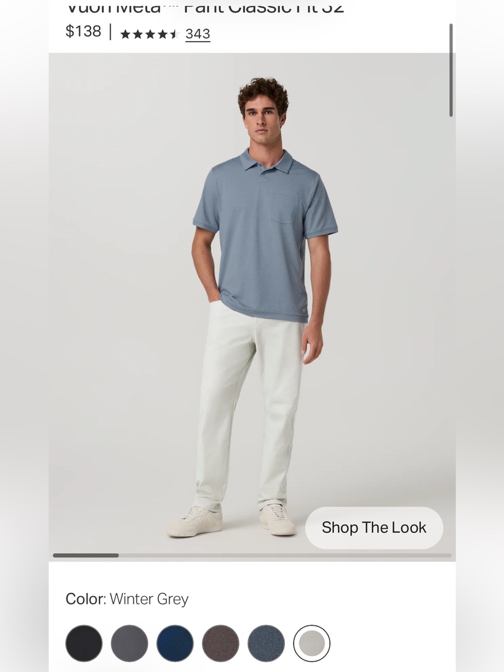 Vuori Men's Cargo Pants in White